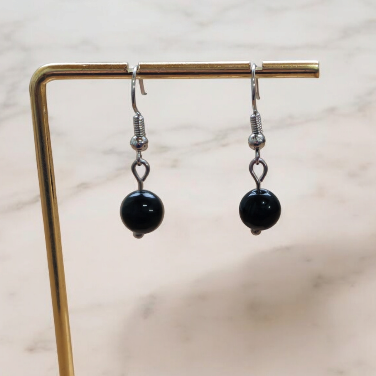 Boucles d'oreilles Aurora - Obsidienne