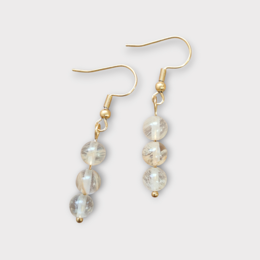 Boucles d'oreilles Trinity - Citrine