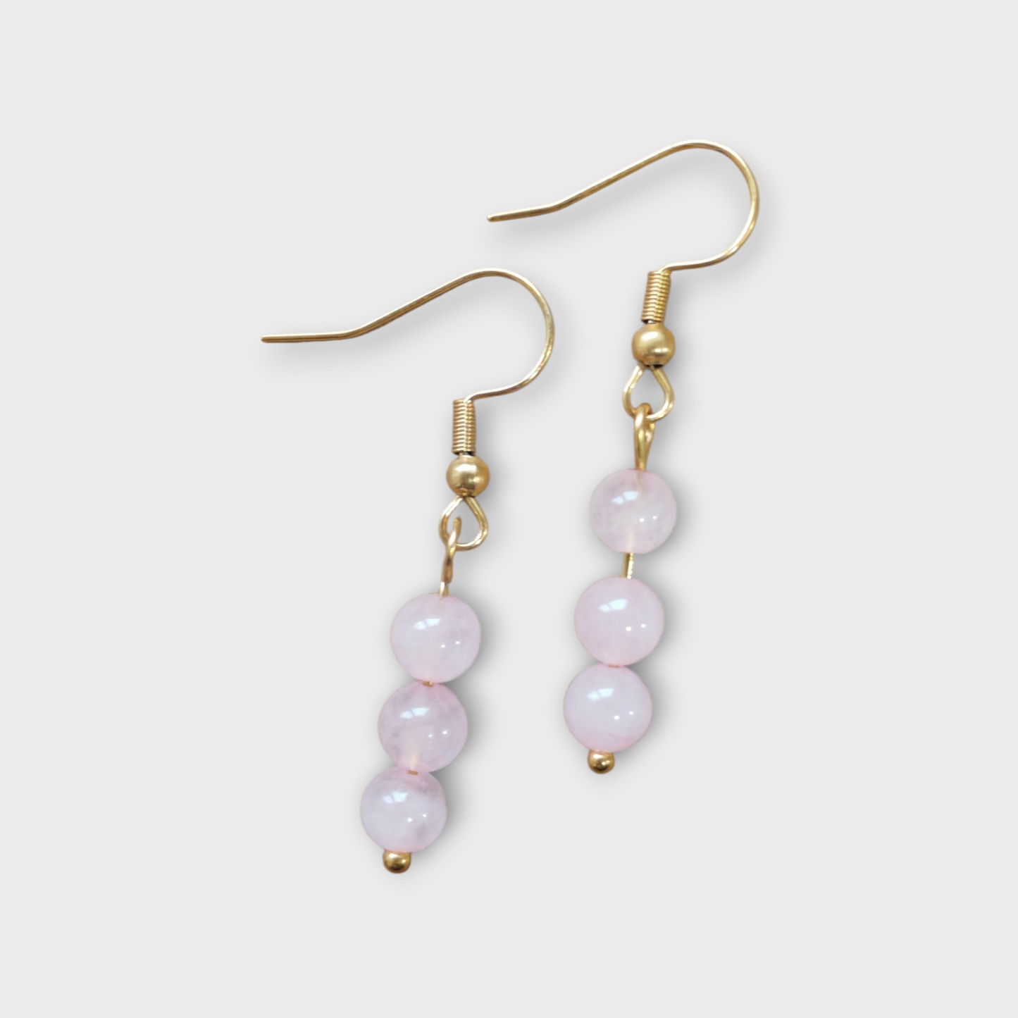 Boucles d'oreilles Trinity - Quartz Rose