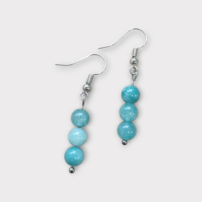 Boucles d'oreilles Trinity - Aigue Marine