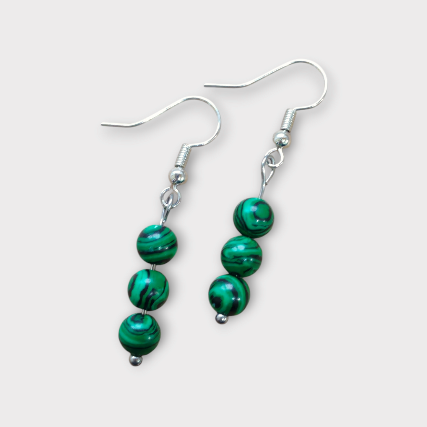 Boucles d'oreilles Trinity - Malachite