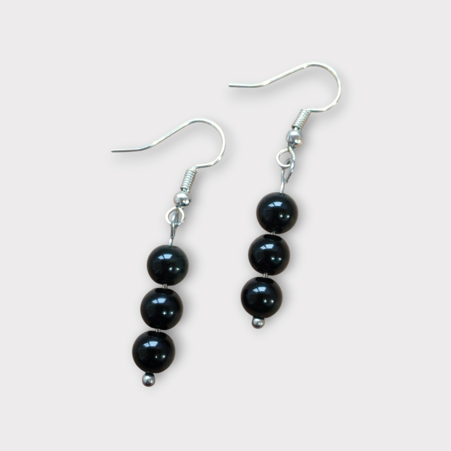 Boucles d'oreilles Trinity - Obsidienne