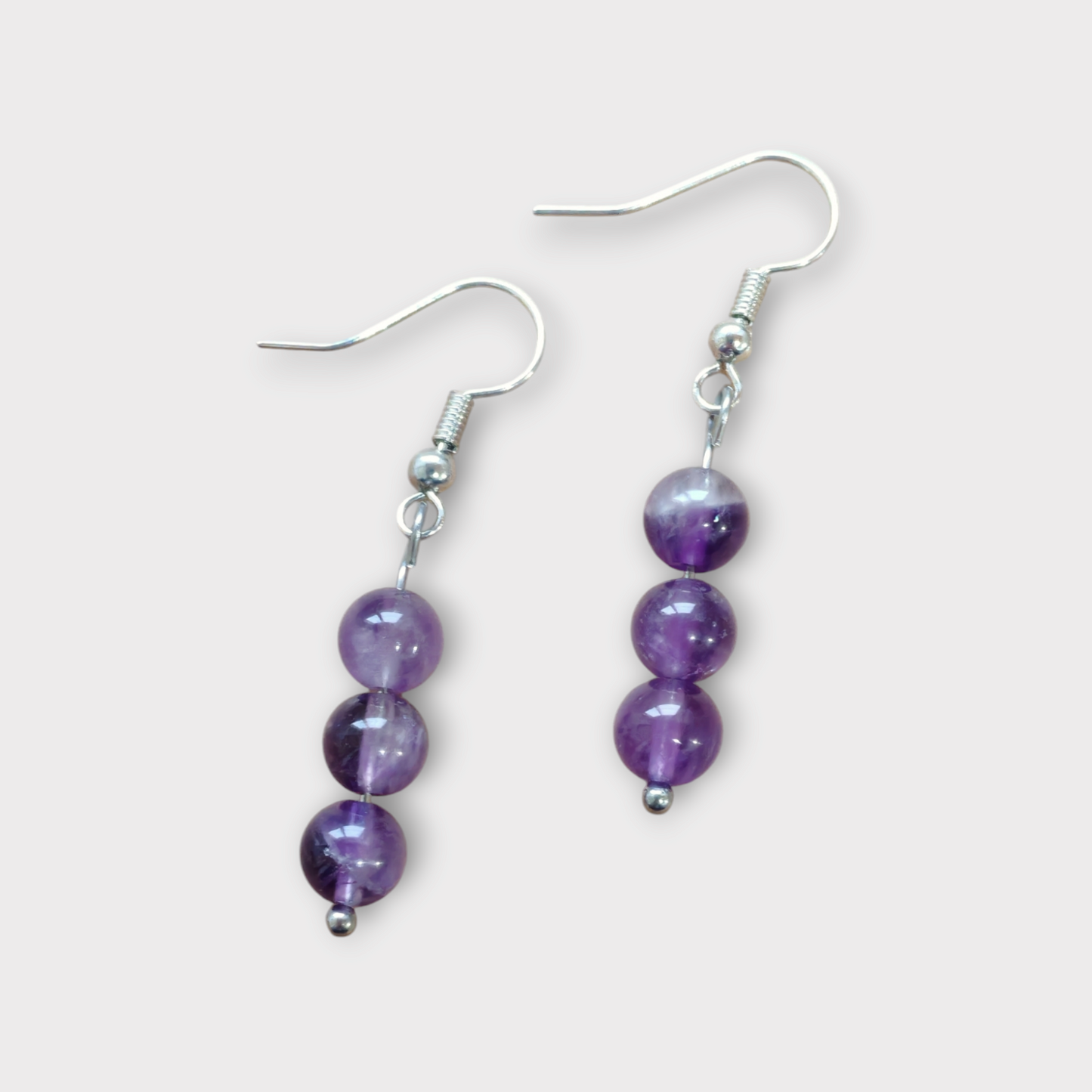 Boucles d'oreilles Trinity - Améthyste