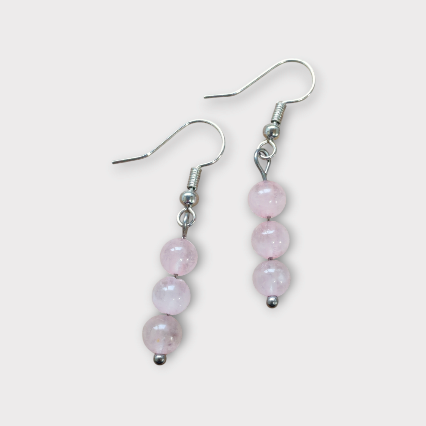 Boucles d'oreilles Trinity - Quartz Rose