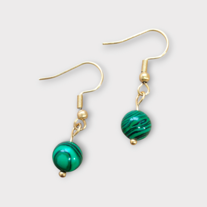 Boucles d'oreilles Aurora -  Malachite