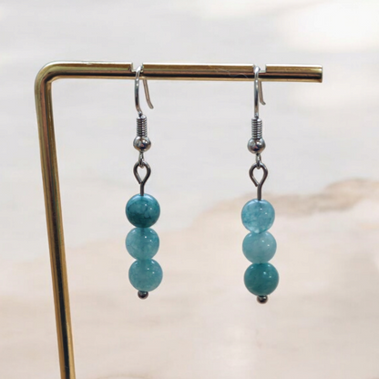 Boucles d'oreilles Trinity - Aigue Marine