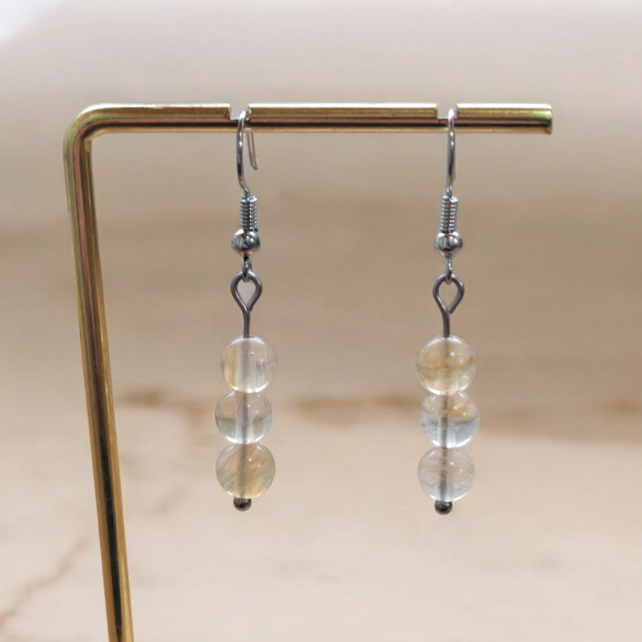 Boucles d'oreilles Trinity - Citrine