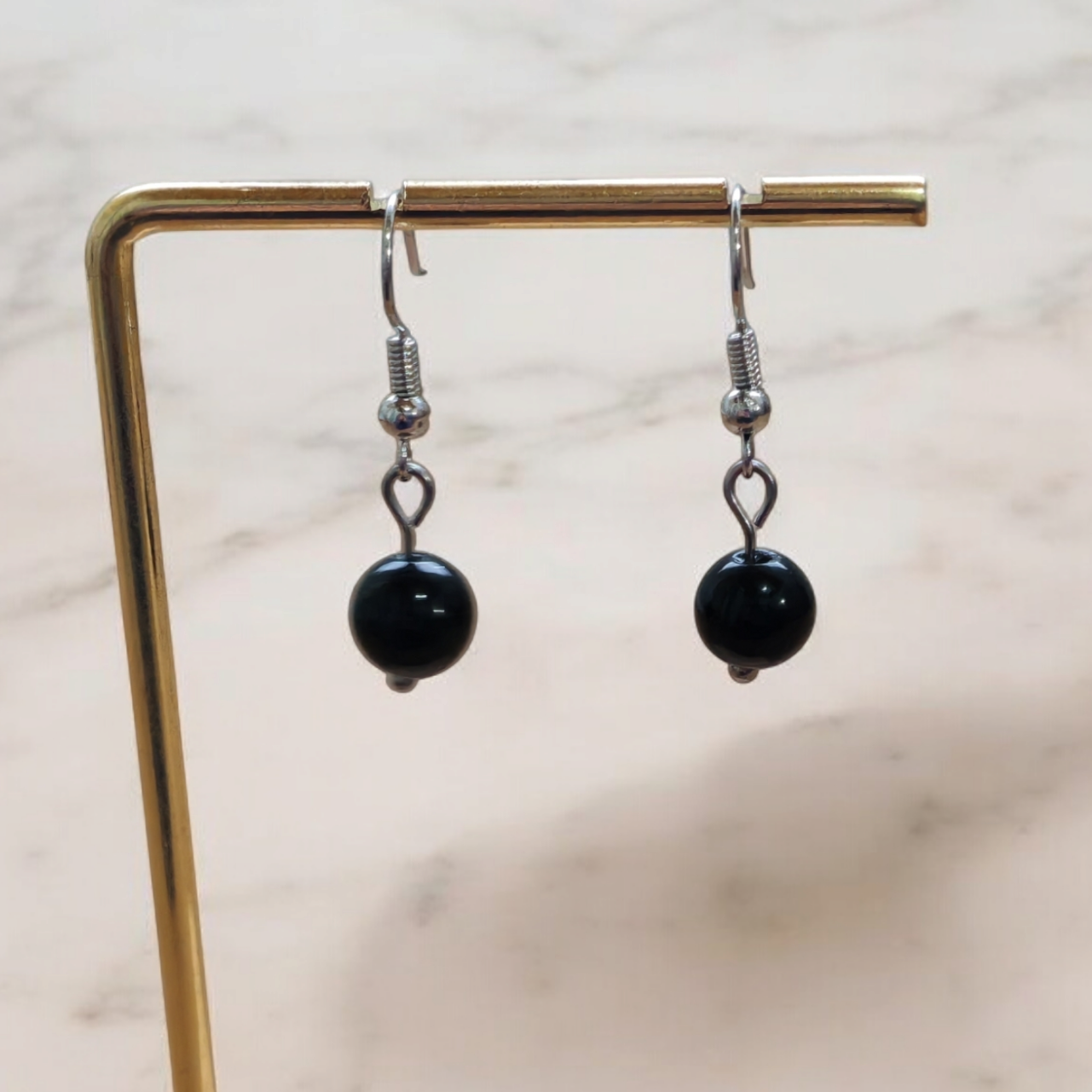 Boucles d'oreilles Aurora -  Obsidienne