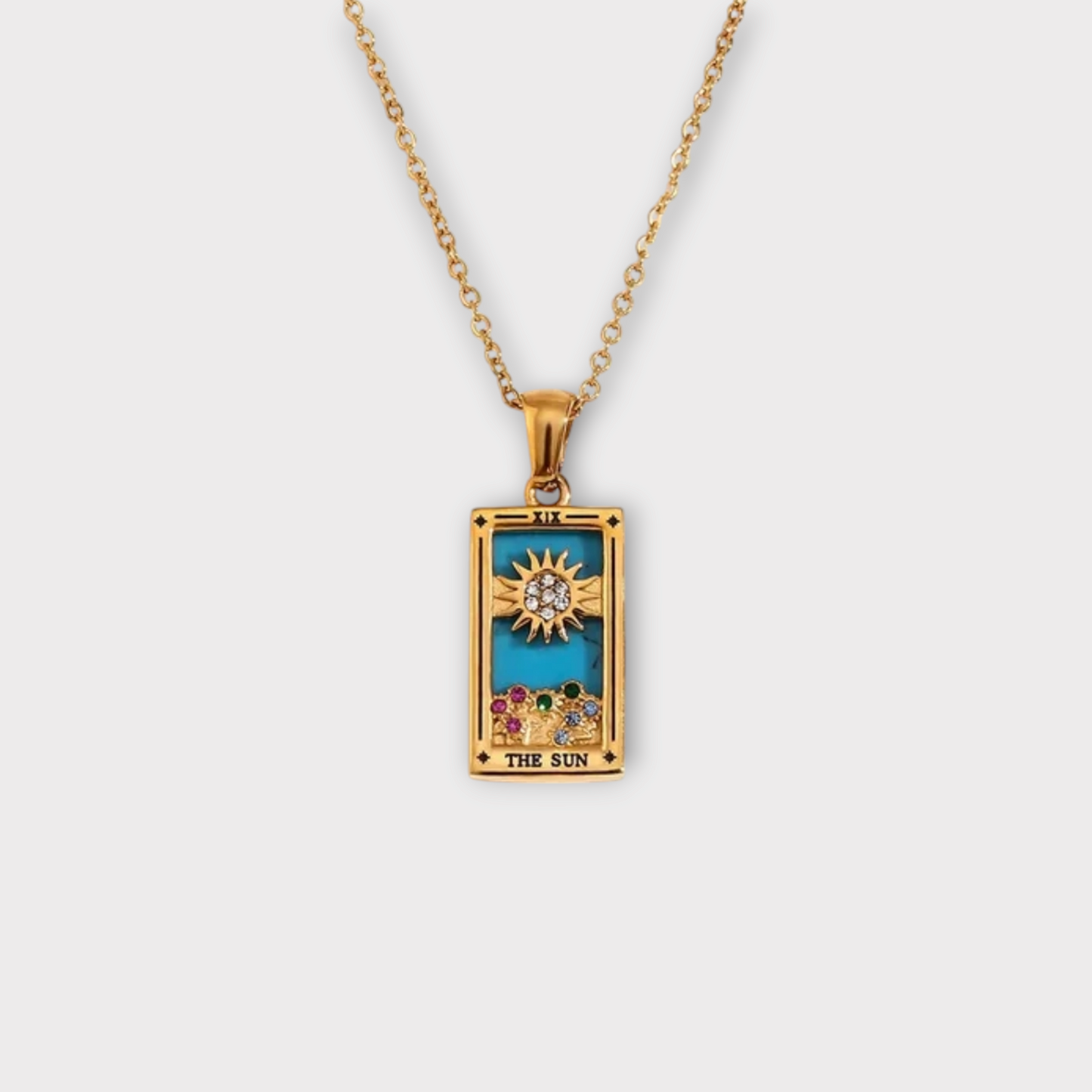 Collier Tarot "The Sun" - Doré